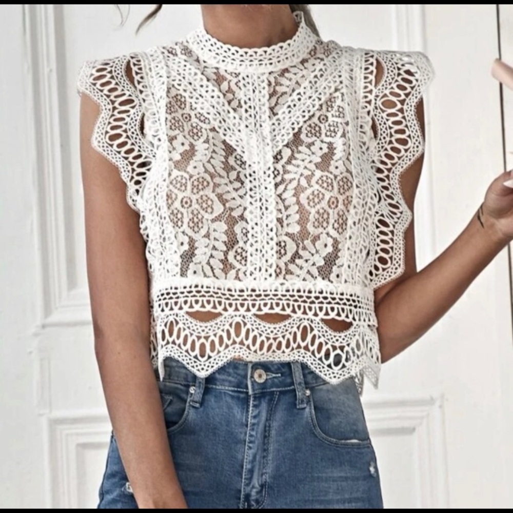 NWT  GORGEOUS SEXY WHITE CROP TOP